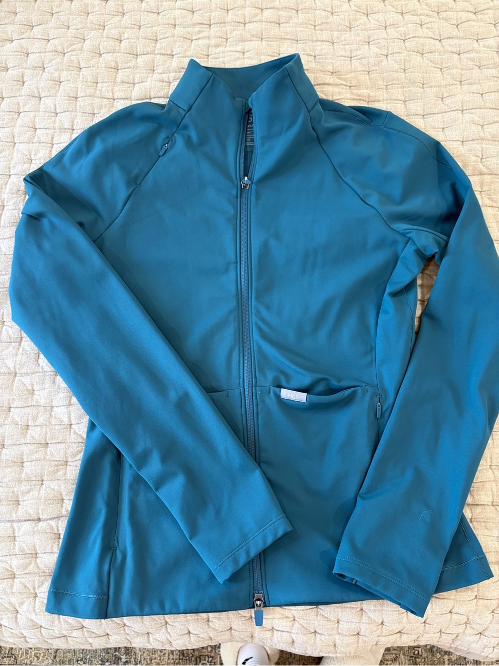 Figs Teal Full-Zip Utility Jacket